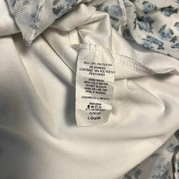 See You Monday Babydoll Dress Size L Light Whimsical Dainty Floral Cottage Faire - Picture 8 of 9